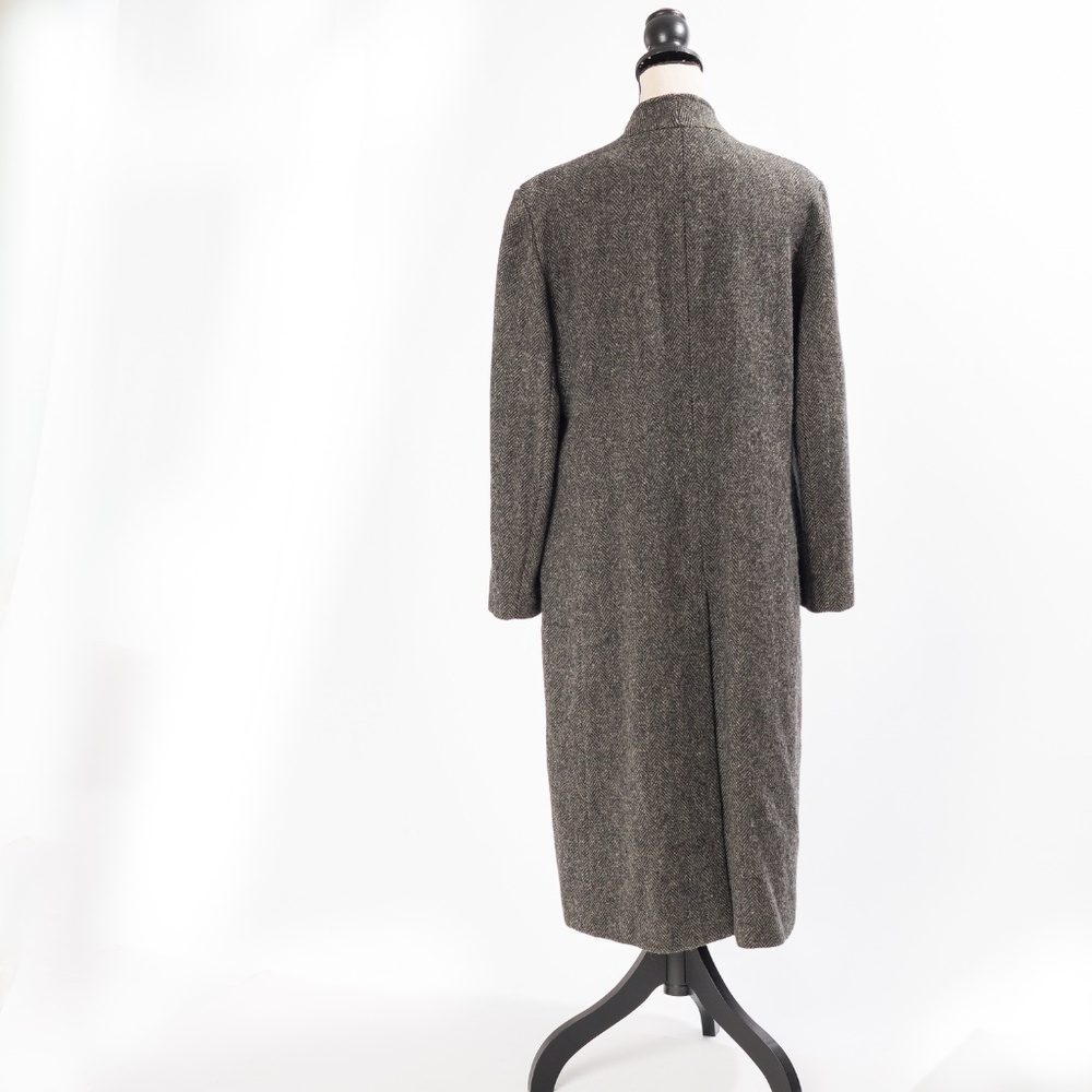 Vintage 100% pure wool full length coat herringbone tweed J.G Hook M - Picture 2 of 16